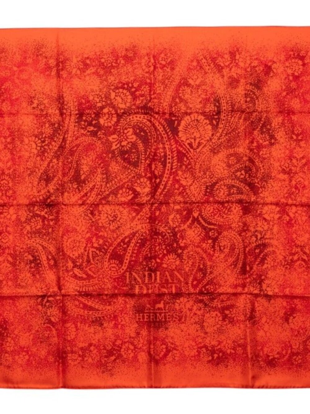 Hermes Carre 90 Indian Scarf Large Orange Silk